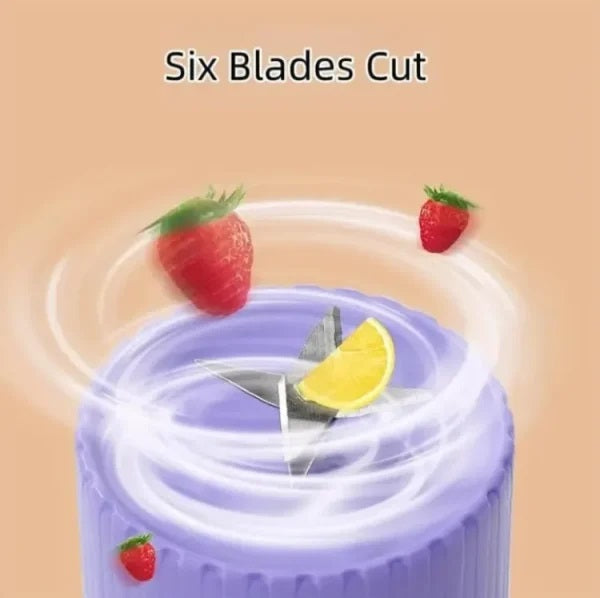 Portable Electric Juicer Blender 6 Blade USB Rechargeable (400ml)
