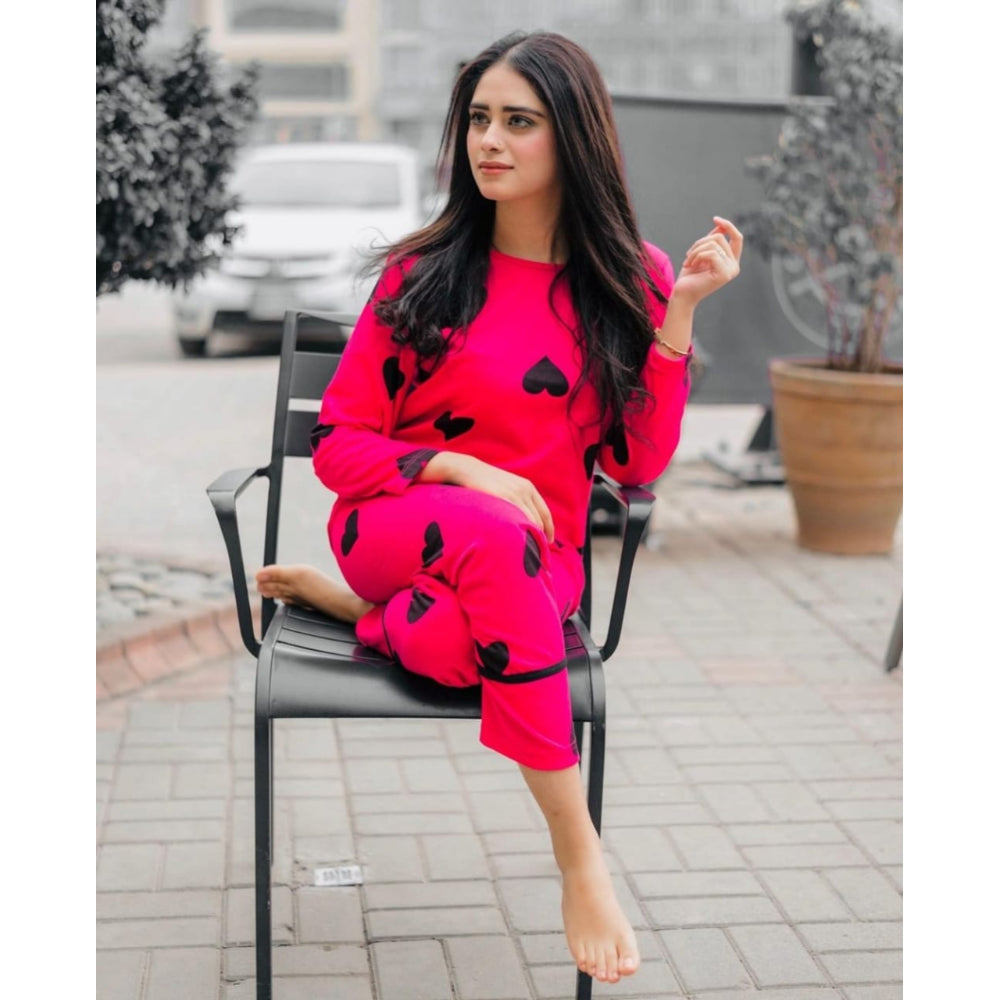 Night Suit Loungewear Comfortable Hearts Printed