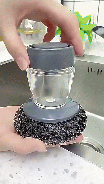 Washing Brush With Liquid Adding Pot