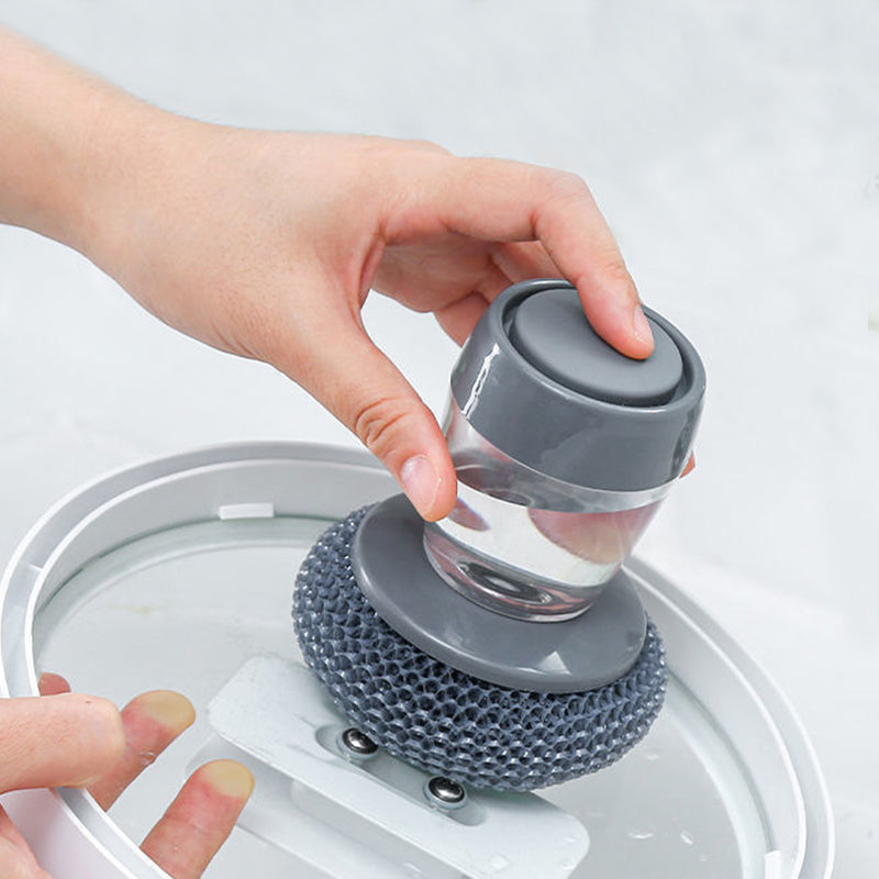 Washing Brush With Liquid Adding Pot