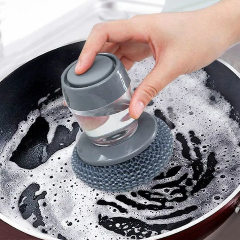 Washing Brush With Liquid Adding Pot