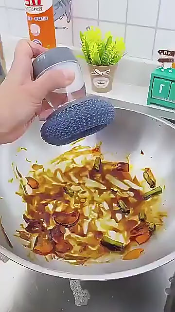 Washing Brush With Liquid Adding Pot