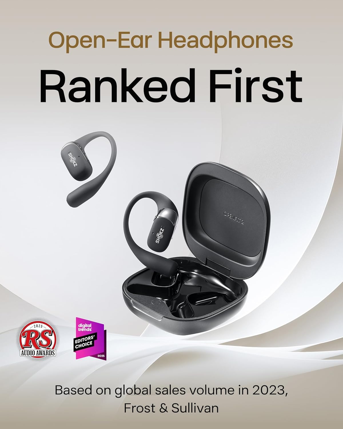 SHOKZ OpenFit 2 Open-Ear Headphones